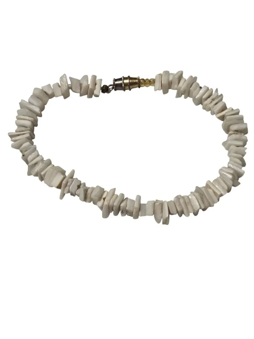 Vintage White Shell Beaded Bracelet Chip Beads Beach Core Surfer Fashion Jewelry